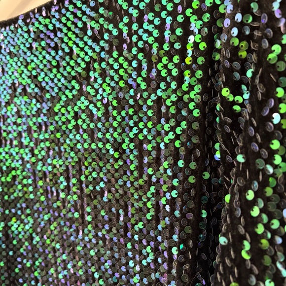 IN'VOLAND V Neck Sparkle Stretchy Mini Bodycon Sequin Dress Sz 18W - Picture 3 of 5